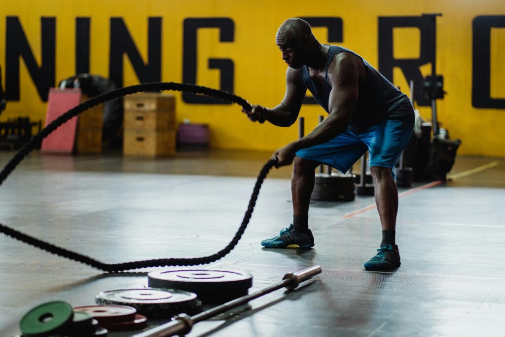 man working out at gym